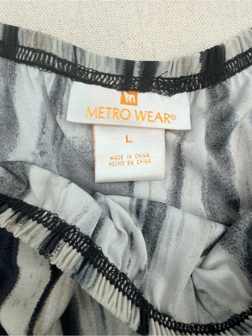 Metro Wear Black and White Tiered Maxi Skirt